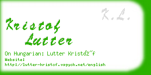 kristof lutter business card